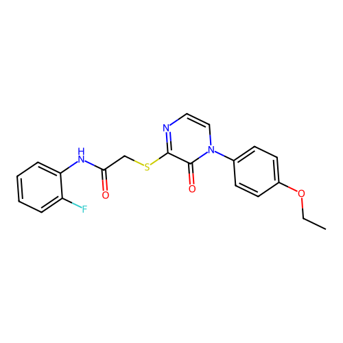 2-[4-(4-ethoxyphenyl)-3-oxopyrazin-2-yl]sulfanyl-N-(2-fluorophenyl)acetamide structure