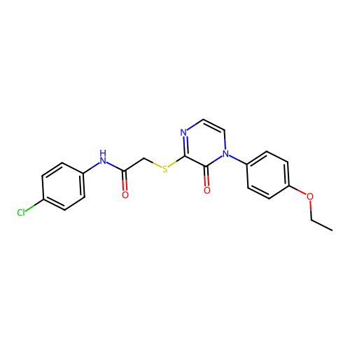 N-(4-chlorophenyl)-2-[4-(4-ethoxyphenyl)-3-oxopyrazin-2-yl]sulfanylacetamide structure