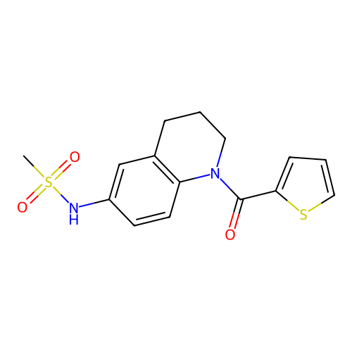 N-[1-(thiophene-2-carbonyl)-3,4-dihydro-2H-quinolin-6-yl]methanesulfonamide structure