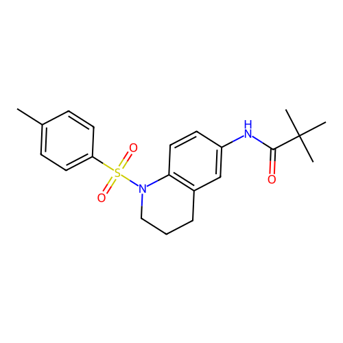N-(1-tosyl-1,2,3,4-tetrahydroquinolin-6-yl)pivalamide structure