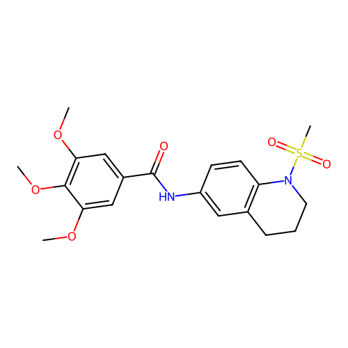 3,4,5-trimethoxy-N-(1-methylsulfonyl-3,4-dihydro-2H-quinolin-6-yl)benzamide structure