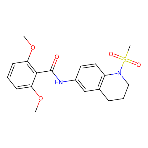 2,6-dimethoxy-N-(1-methylsulfonyl-3,4-dihydro-2H-quinolin-6-yl)benzamide structure