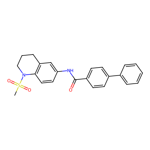 N-(1-methylsulfonyl-3,4-dihydro-2H-quinolin-6-yl)-4-phenylbenzamide structure