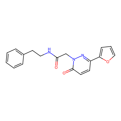 2-[3-(2-furyl)-6-oxo-1(6H)-pyridazinyl]-N-phenethylacetamide structure