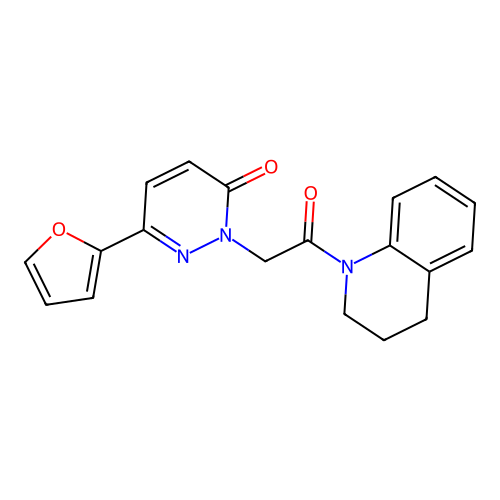 2-[2-(3,4-dihydro-2H-quinolin-1-yl)-2-oxoethyl]-6-(furan-2-yl)pyridazin-3-one structure