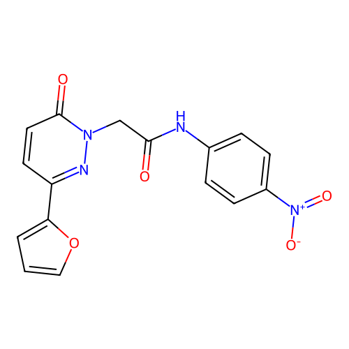 2-[3-(furan-2-yl)-6-oxopyridazin-1-yl]-N-(4-nitrophenyl)acetamide structure
