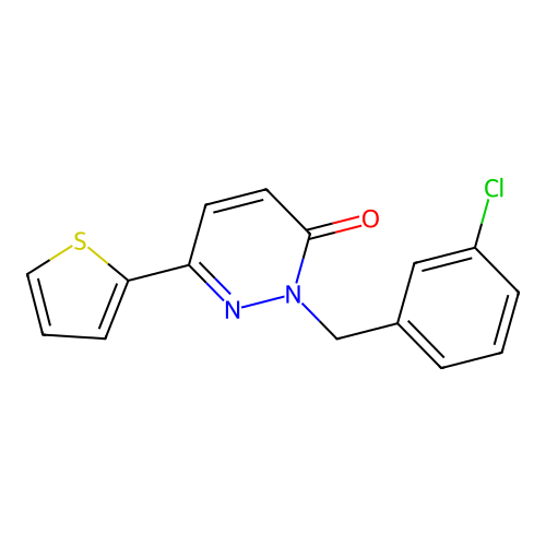 2-(3-chlorobenzyl)-6-(thiophen-2-yl)pyridazin-3(2H)-one structure