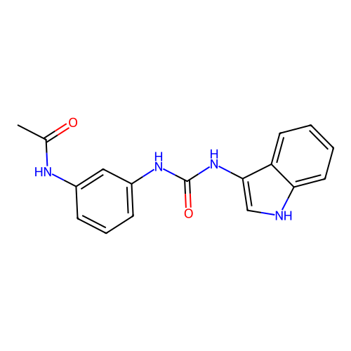 N-(3-(3-(1H-indol-3-yl)ureido)phenyl)acetamide structure