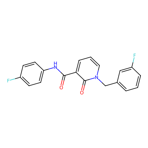 1-(3-fluorobenzyl)-N-(4-fluorophenyl)-2-oxo-1,2-dihydropyridine-3-carboxamide structure