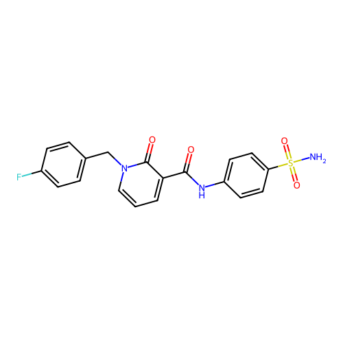 1-(4-fluorobenzyl)-2-oxo-N-(4-sulfamoylphenyl)-1,2-dihydropyridine-3-carboxamide structure