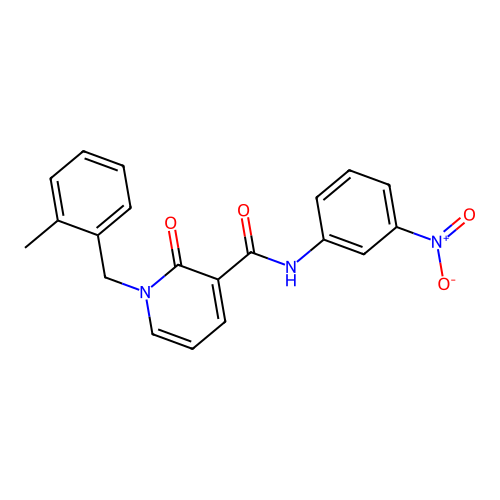 1-(2-methylbenzyl)-N-(3-nitrophenyl)-2-oxo-1,2-dihydropyridine-3-carboxamide structure