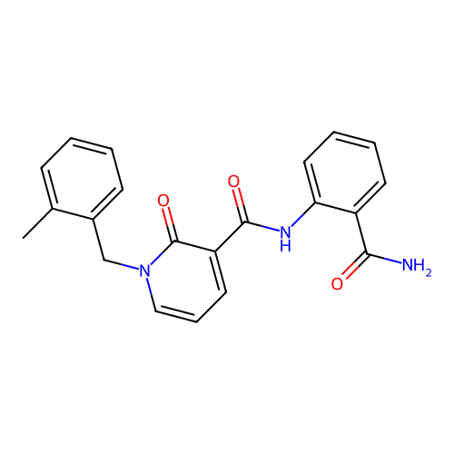 N-(2-carbamoylphenyl)-1-(2-methylbenzyl)-2-oxo-1,2-dihydropyridine-3-carboxamide structure