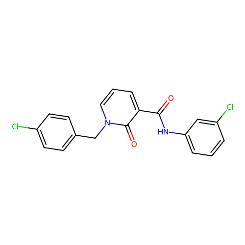 1-(4-chlorobenzyl)-N-(3-chlorophenyl)-2-oxo-1,2-dihydropyridine-3-carboxamide structure