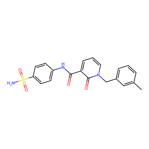 1-(3-methylbenzyl)-2-oxo-N-(4-sulfamoylphenyl)-1,2-dihydropyridine-3-carboxamide structure