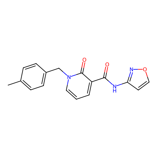 N-(isoxazol-3-yl)-1-(4-methylbenzyl)-2-oxo-1,2-dihydropyridine-3-carboxamide structure