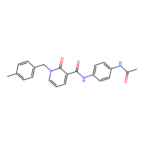 N-(4-acetamidophenyl)-1-(4-methylbenzyl)-2-oxo-1,2-dihydropyridine-3-carboxamide structure
