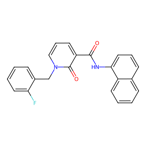 1-(2-fluorobenzyl)-N-(naphthalen-1-yl)-2-oxo-1,2-dihydropyridine-3-carboxamide structure