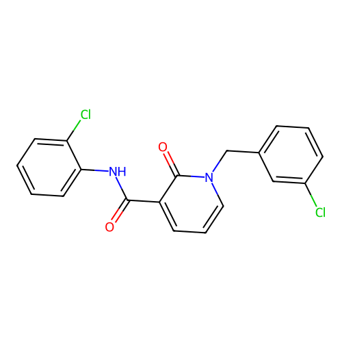 1-(3-chlorobenzyl)-N-(2-chlorophenyl)-2-oxo-1,2-dihydropyridine-3-carboxamide structure