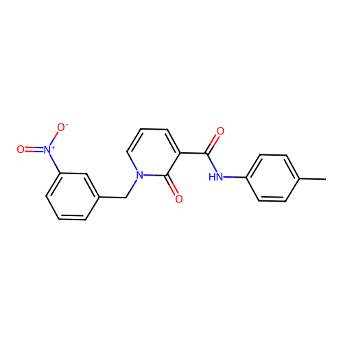 1-(3-nitrobenzyl)-2-oxo-N-(p-tolyl)-1,2-dihydropyridine-3-carboxamide structure