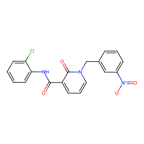 N-(2-chlorophenyl)-1-(3-nitrobenzyl)-2-oxo-1,2-dihydropyridine-3-carboxamide structure