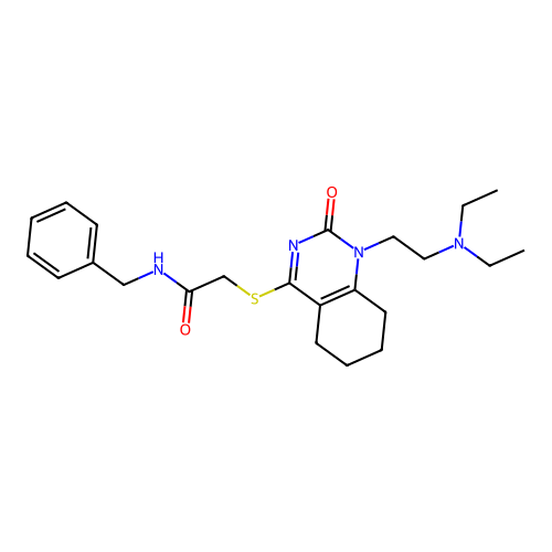 N-benzyl-2-((1-(2-(diethylamino)ethyl)-2-oxo-1,2,5,6,7,8-hexahydroquinazolin-4-yl)thio)acetamide structure