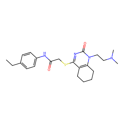 2-({1-[2-(dimethylamino)ethyl]-2-oxo-1,2,5,6,7,8-hexahydroquinazolin-4-yl}sulfanyl)-N-(4-ethylphenyl)acetamide structure