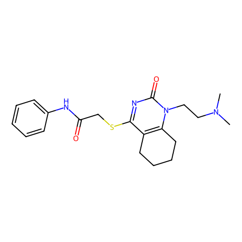 2-({1-[2-(dimethylamino)ethyl]-2-oxo-1,2,5,6,7,8-hexahydroquinazolin-4-yl}sulfanyl)-N-phenylacetamide structure