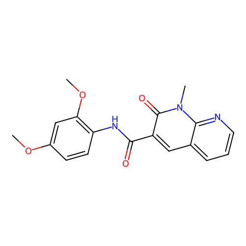 N-(2,4-dimethoxyphenyl)-1-methyl-2-oxo-1,2-dihydro-1,8-naphthyridine-3-carboxamide structure