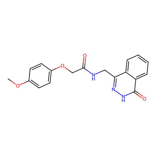 2-(4-methoxyphenoxy)-N-[(4-oxo-3H-phthalazin-1-yl)methyl]acetamide structure