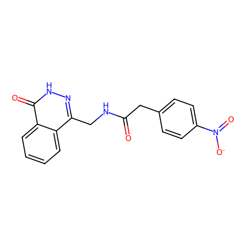 2-(4-nitrophenyl)-N-((4-oxo-3,4-dihydrophthalazin-1-yl)methyl)acetamide structure