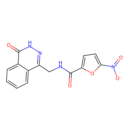 5-nitro-N-[(4-oxo-3H-phthalazin-1-yl)methyl]furan-2-carboxamide structure