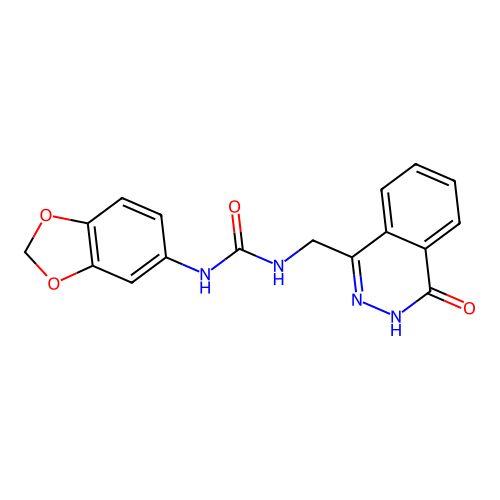 1-(1,3-benzodioxol-5-yl)-3-[(4-oxo-3H-phthalazin-1-yl)methyl]urea structure
