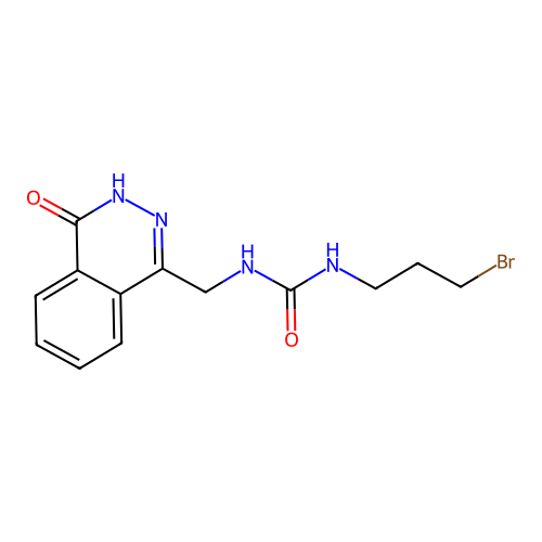 1-(3-bromopropyl)-3-[(4-oxo-3H-phthalazin-1-yl)methyl]urea structure