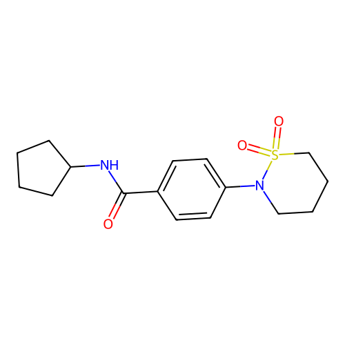 N-cyclopentyl-4-(1,1-dioxido-1,2-thiazinan-2-yl)benzamide structure