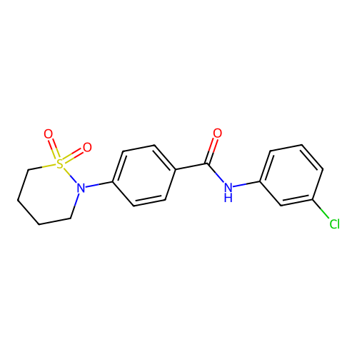 N-(3-chlorophenyl)-4-(1,1-dioxothiazinan-2-yl)benzamide structure