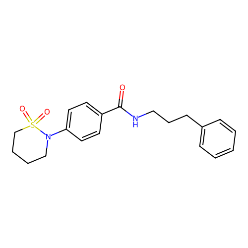 4-(1,1-dioxothiazinan-2-yl)-N-(3-phenylpropyl)benzamide structure