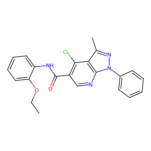 4-chloro-N-(2-ethoxyphenyl)-3-methyl-1-phenyl-1H-pyrazolo[3,4-b]pyridine-5-carboxamide structure