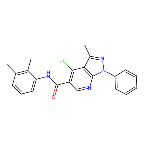 4-chloro-N-(2,3-dimethylphenyl)-3-methyl-1-phenyl-1H-pyrazolo[3,4-b]pyridine-5-carboxamide structure