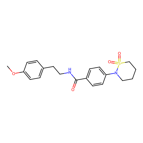 4-(1,1-dioxothiazinan-2-yl)-N-[2-(4-methoxyphenyl)ethyl]benzamide structure