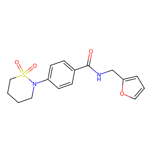 4-(1,1-dioxido-1,2-thiazinan-2-yl)-N-(furan-2-ylmethyl)benzamide structure