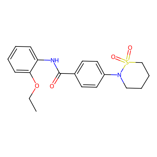 4-(1,1-dioxothiazinan-2-yl)-N-(2-ethoxyphenyl)benzamide structure