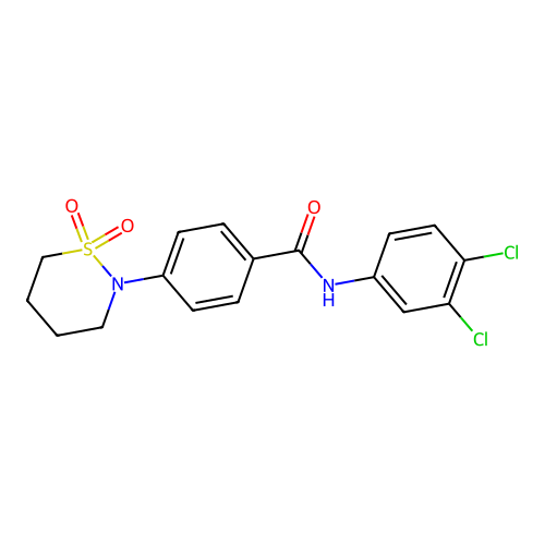 N-(3,4-dichlorophenyl)-4-(1,1-dioxothiazinan-2-yl)benzamide structure