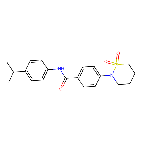 4-(1,1-dioxothiazinan-2-yl)-N-(4-propan-2-ylphenyl)benzamide structure
