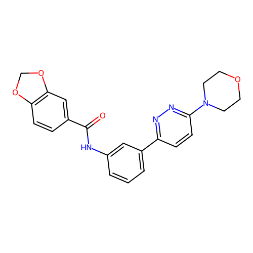 N-(3-(6-morpholinopyridazin-3-yl)phenyl)benzo[d][1,3]dioxole-5-carboxamide structure