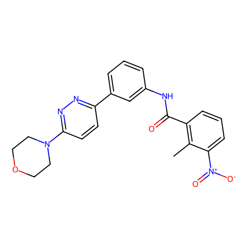 2-methyl-N-(3-(6-morpholinopyridazin-3-yl)phenyl)-3-nitrobenzamide structure