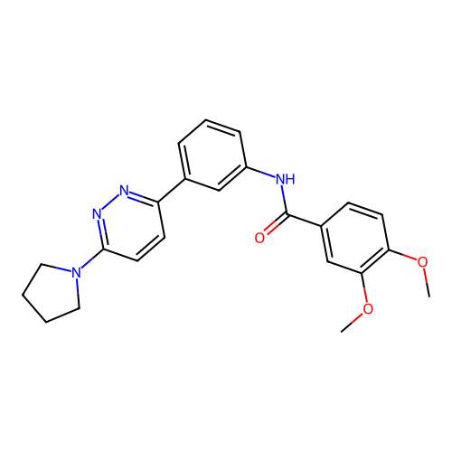 3,4-dimethoxy-N-[3-(6-pyrrolidin-1-ylpyridazin-3-yl)phenyl]benzamide structure
