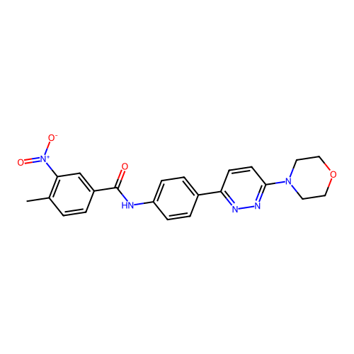 4-methyl-N-(4-(6-morpholinopyridazin-3-yl)phenyl)-3-nitrobenzamide structure