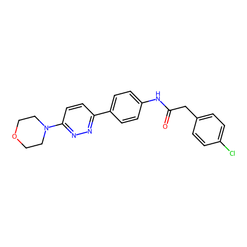 2-(4-chlorophenyl)-N-(4-(6-morpholinopyridazin-3-yl)phenyl)acetamide structure