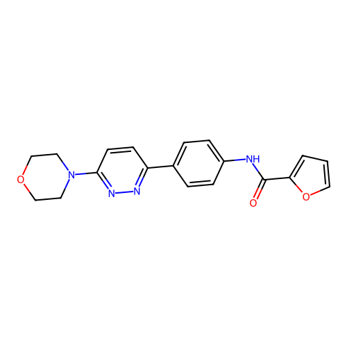 N-(4-(6-morpholinopyridazin-3-yl)phenyl)furan-2-carboxamide structure