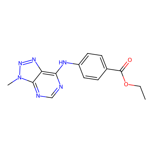 ethyl 4-({3-methyl-3H-[1,2,3]triazolo[4,5-d]pyrimidin-7-yl}amino)benzoate structure